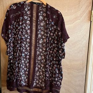 Brown floral open shirt